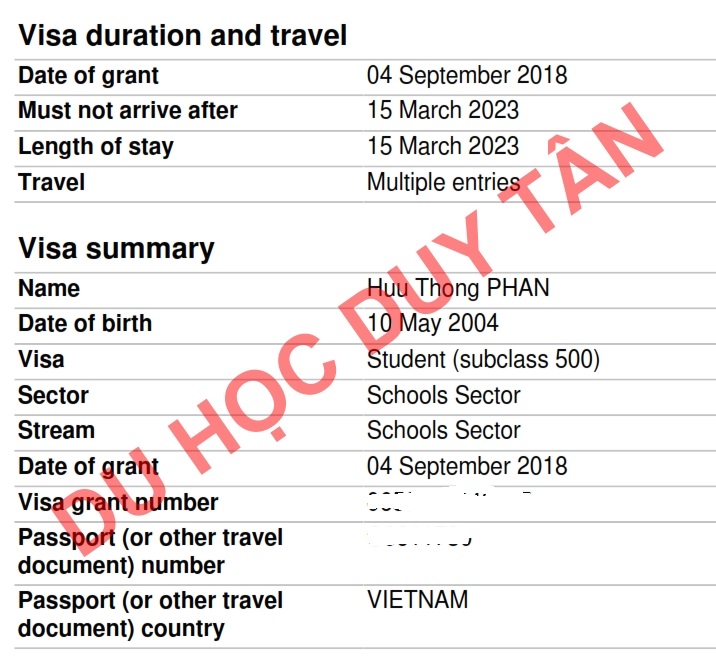 Du học Úc - Chúc mừng Phan Hữu Thông đã có visa!